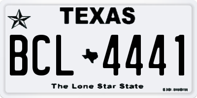 TX license plate BCL4441