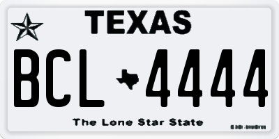 TX license plate BCL4444