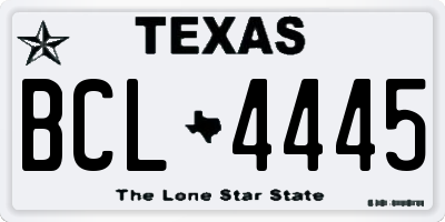TX license plate BCL4445