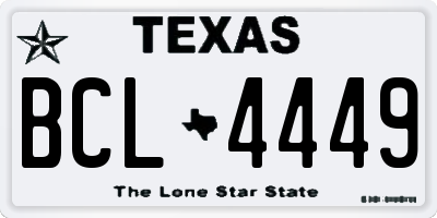 TX license plate BCL4449