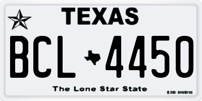 TX license plate BCL4450