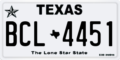 TX license plate BCL4451