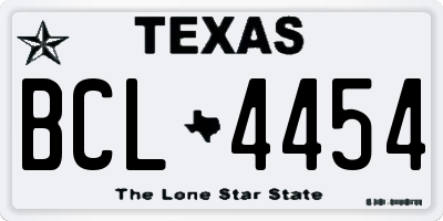 TX license plate BCL4454