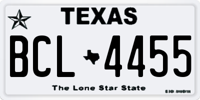 TX license plate BCL4455