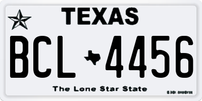 TX license plate BCL4456