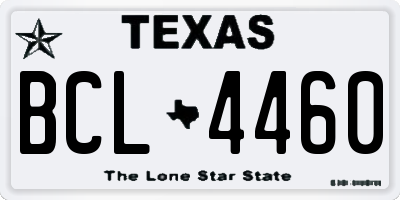 TX license plate BCL4460