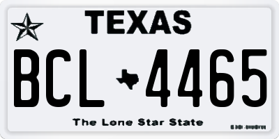 TX license plate BCL4465