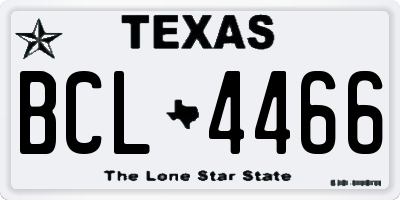 TX license plate BCL4466