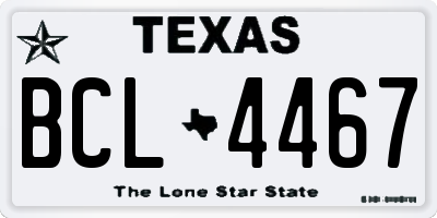 TX license plate BCL4467