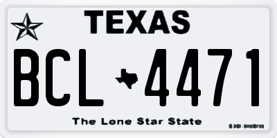 TX license plate BCL4471