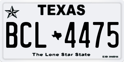 TX license plate BCL4475