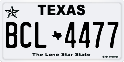 TX license plate BCL4477