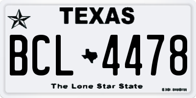 TX license plate BCL4478
