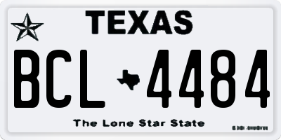 TX license plate BCL4484