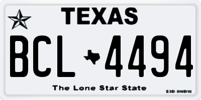 TX license plate BCL4494
