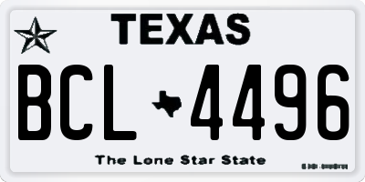 TX license plate BCL4496