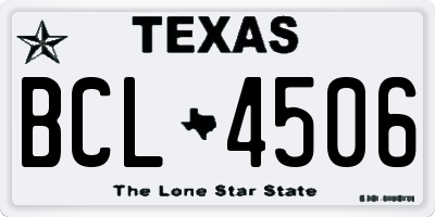 TX license plate BCL4506