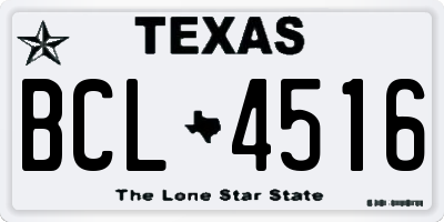 TX license plate BCL4516