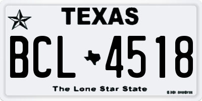 TX license plate BCL4518
