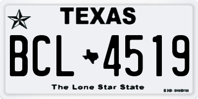 TX license plate BCL4519