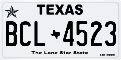 TX license plate BCL4523