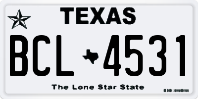 TX license plate BCL4531