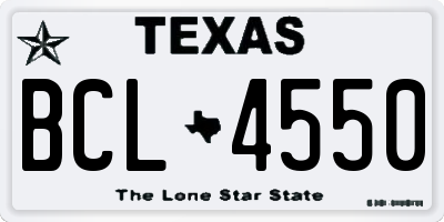 TX license plate BCL4550