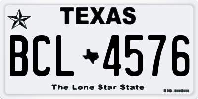 TX license plate BCL4576