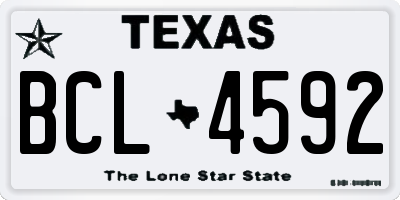 TX license plate BCL4592