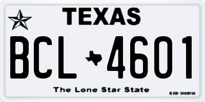 TX license plate BCL4601