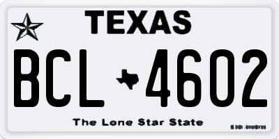 TX license plate BCL4602