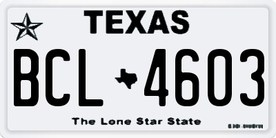 TX license plate BCL4603