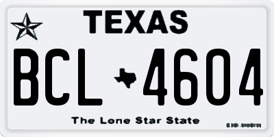 TX license plate BCL4604