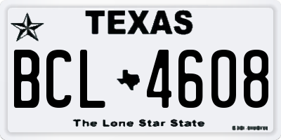 TX license plate BCL4608