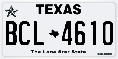 TX license plate BCL4610