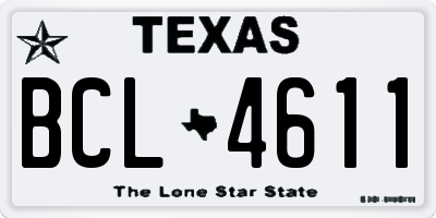 TX license plate BCL4611
