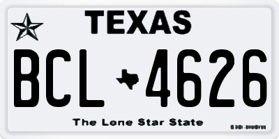 TX license plate BCL4626