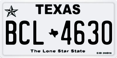 TX license plate BCL4630