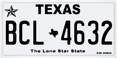 TX license plate BCL4632