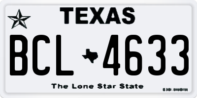 TX license plate BCL4633