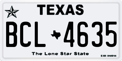 TX license plate BCL4635
