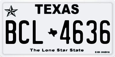 TX license plate BCL4636