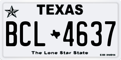 TX license plate BCL4637