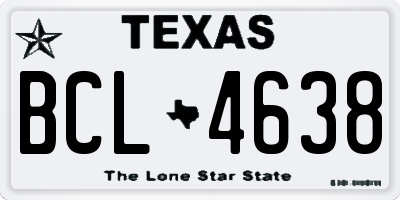 TX license plate BCL4638