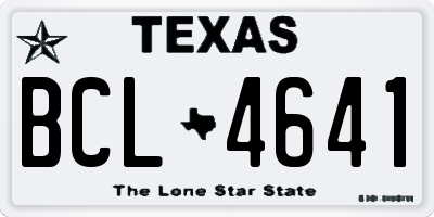 TX license plate BCL4641