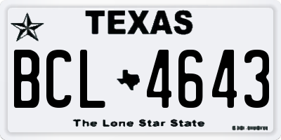 TX license plate BCL4643