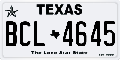TX license plate BCL4645