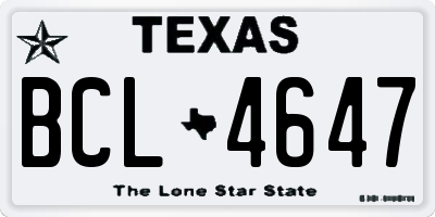TX license plate BCL4647