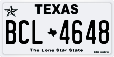 TX license plate BCL4648