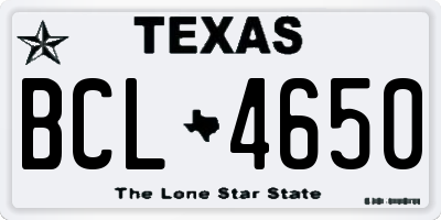 TX license plate BCL4650